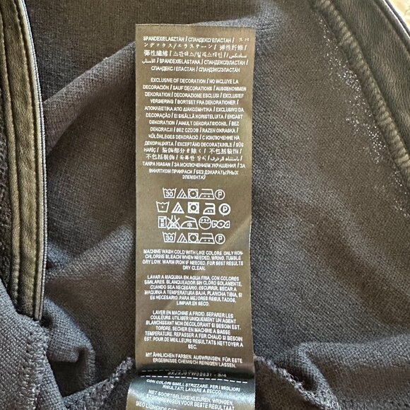 Women's S Guess Animal Print Dress Leather Trim Tulip Hem Zipper - Picture 10 of 10